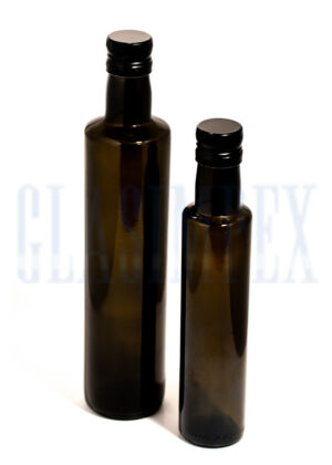 Dorica oliva zöld olajosüvegek